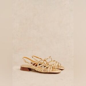 Sezane Elsie Gold Sandals size 39